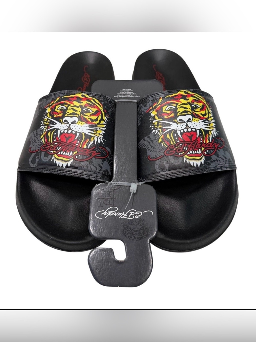 Ed Hardy  Mens Sport Sandals Roaring Tiger Black Size 9 New